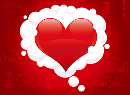 The theme of a beautiful heart-shaped vector material