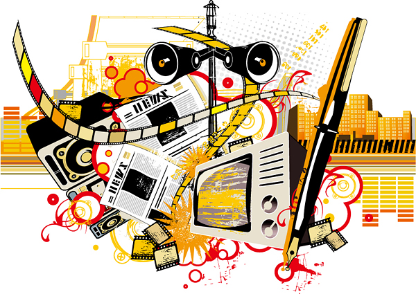 News Theme Vector material