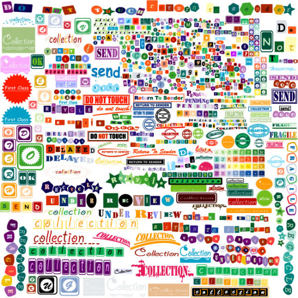 Lovely English decorative element vector 