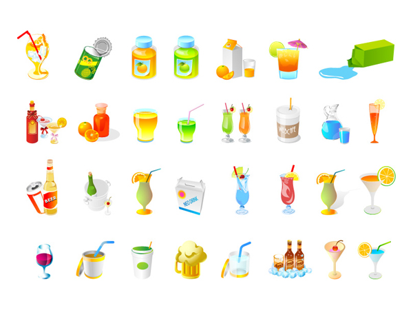 Orange juice, pineapple juice, cocktail, milk, beer, red wine