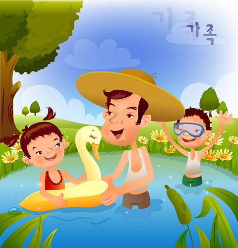 iClickart Cartoon Family illustrator vector material -13