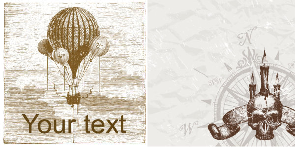 Skull candle hot air balloon Vector Prime