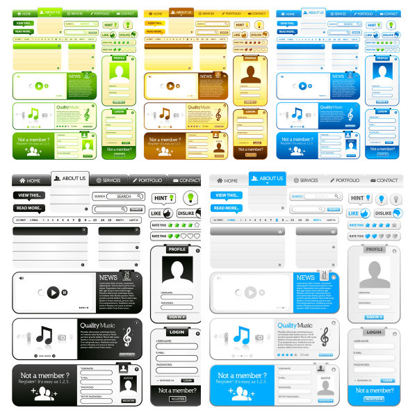 Web Design Elements 01 - Vector