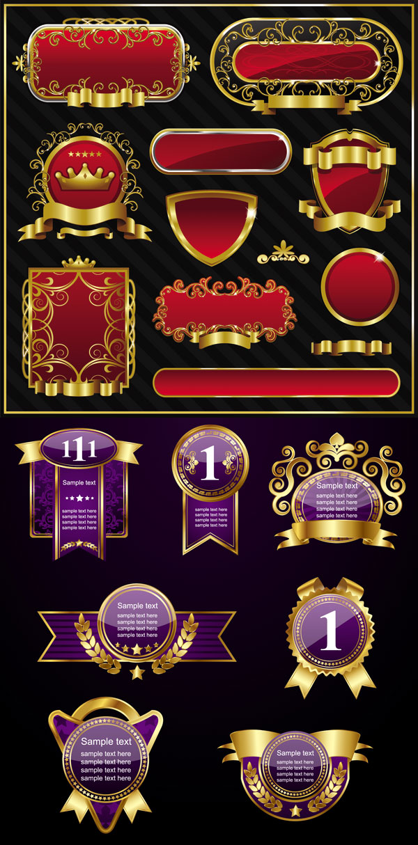 High quality European labels - Vector