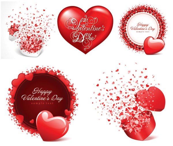 ++Romantic Valentine's Day cards vector material
++