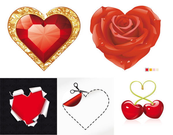 Romantic Red element vector material