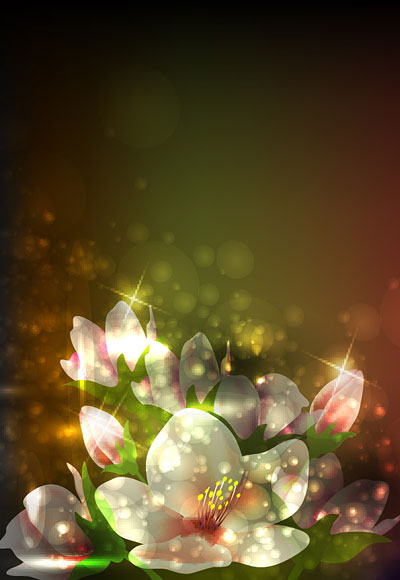 Symphony flowers vector material -3 