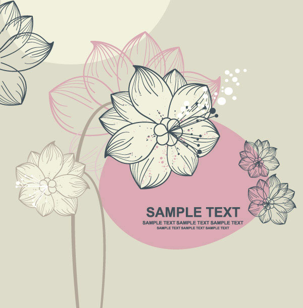 Lovely flowers vector material -1