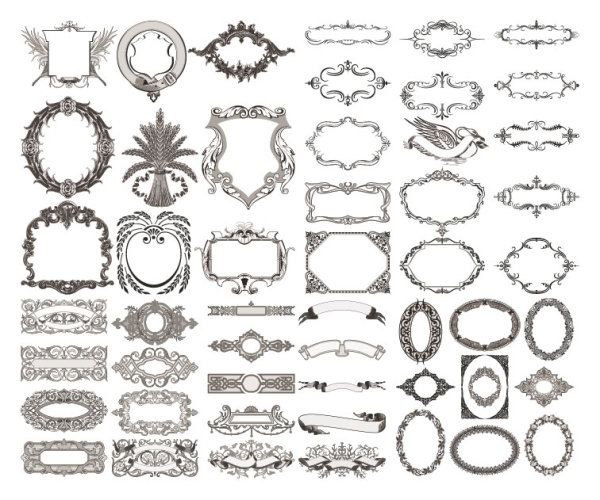 Beautiful European border vector