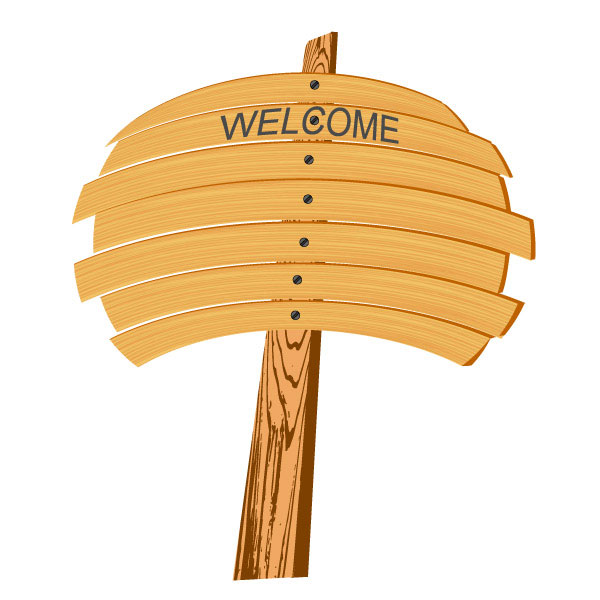Cartoon wood sign 02 - vector