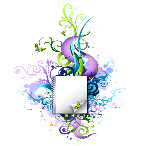 Fashion pattern Notepad vector material -3