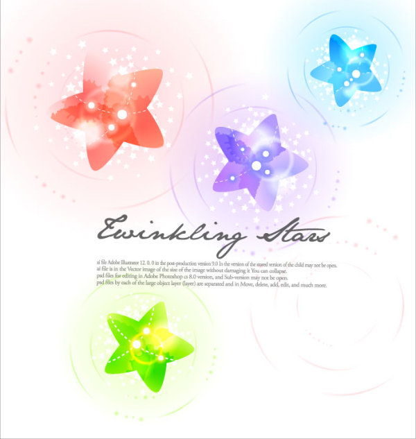Colorful Star background vector material -1