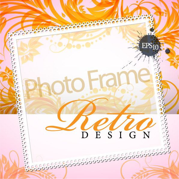 Elegant pattern the shading decorative box text design vector -3