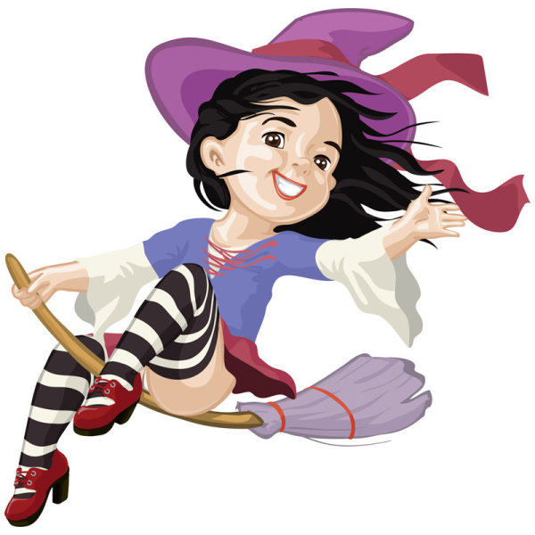 Cartoon Witch 04 - vector material