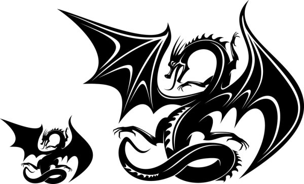 Dragon-shaped patterns 06 - vector material