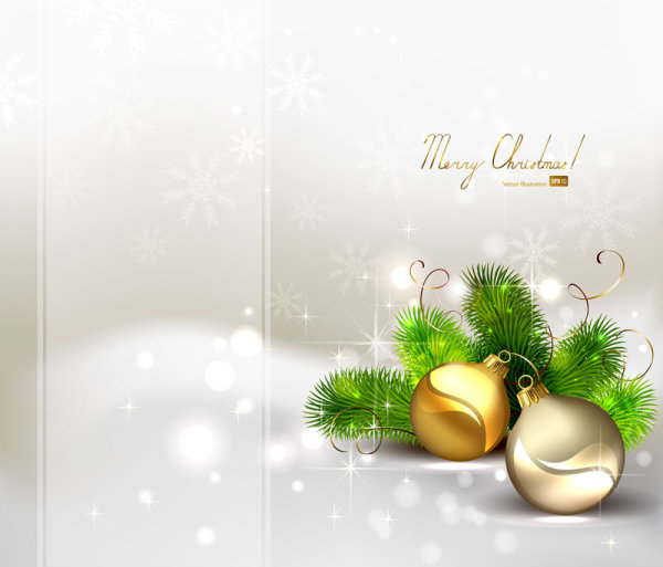 The exquisite Christmas ball background 04 - vector material