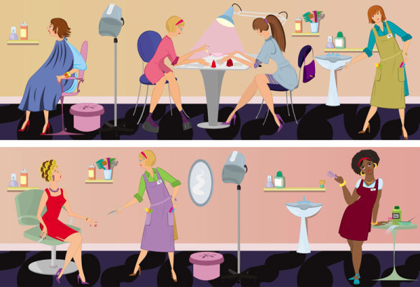 Cartoon Barber illustrator 02 - vector material