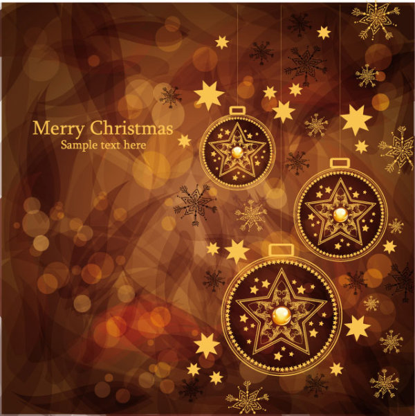 Brown Gorgeous Christmas background 02 - vector material