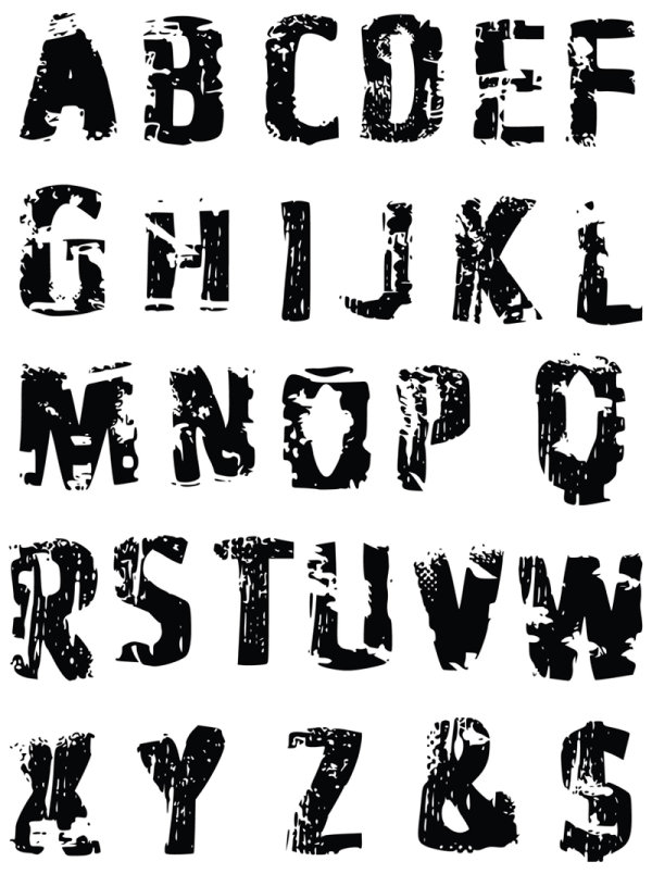 Tire prints letters - vector material