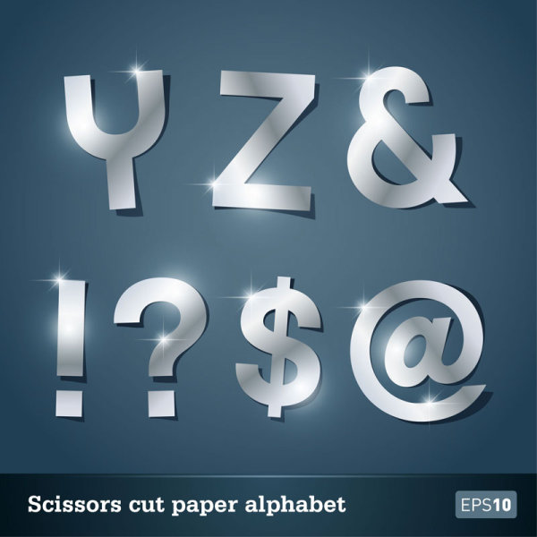 Star Paper-cut letters 02 - Vector material