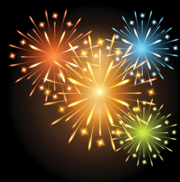 Dazzling fireworks effects 01 - vector material
