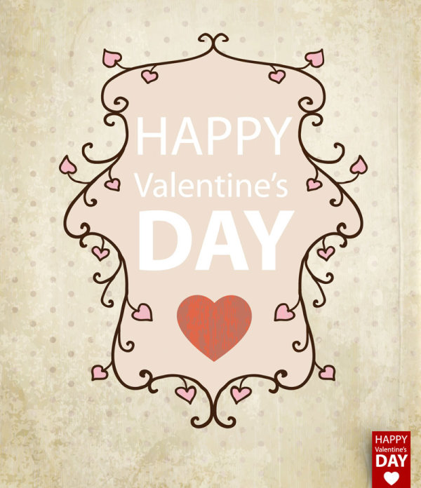 Valentine's Day card background 01 - vector material