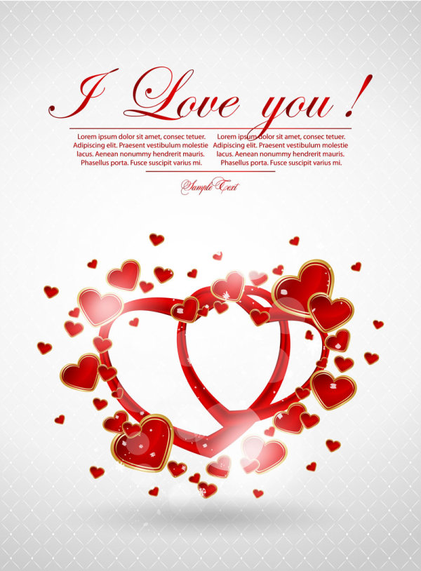 Valentine's Day greeting card 04 - vector material