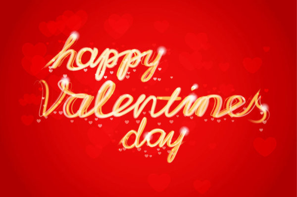 Valentine WordArt background 02 - vector material