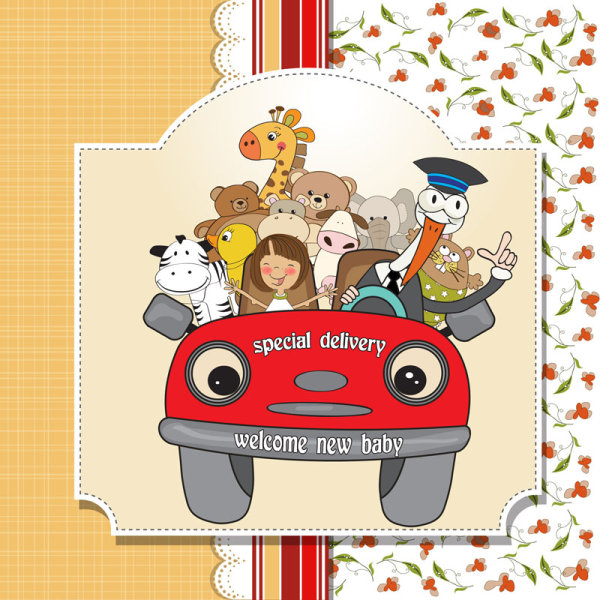 Cartoon birthday cards 04 - Vector