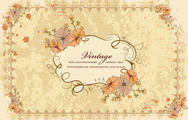 Retro pattern background 01 - vector material