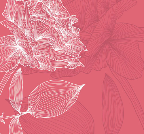 The lines fresh flowers 01 - vector material