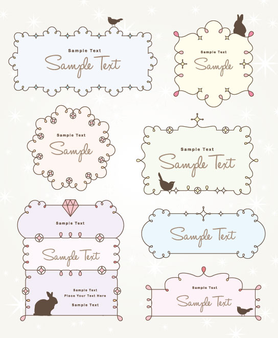 Cartoon cute lace 03 - vector material