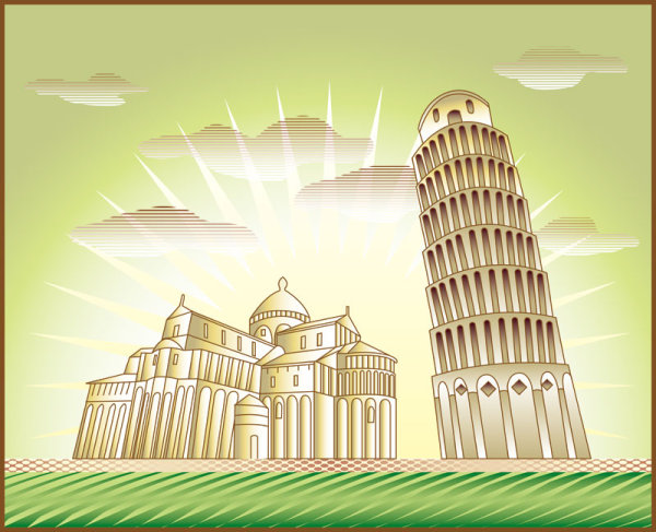 Cartoon landmark 05 - vector material