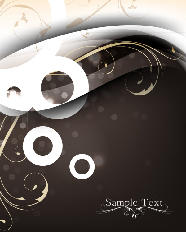 Elegant pattern text template vector material