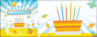 Lovely birthday theme vector illustration material