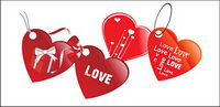 Heart-shaped love tag vector material