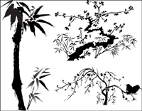 China Wind Vector Ink Plant material