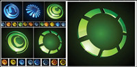 graphic icons three-dimensional circular Vector