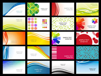 Variety of dynamic flow line of business card templates 02-- vector material