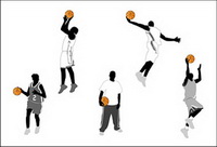 Basketball action figures and Vector