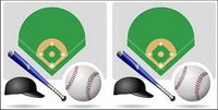 Vector baseball equipment