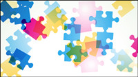 Colorful puzzle vector background material -4