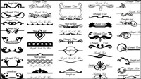 Black and white pattern border corner 02 - vector