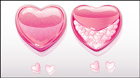 Beautiful heart-shaped element vector material
