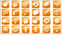 Orange page icons vector