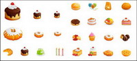 Western-style cakes Vector Icons