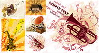 Gramophone, trumpet music,vector material