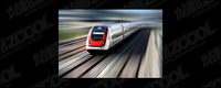 High-speed trains travelling on the picture material