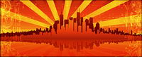 Fiery red of the summer city vector material