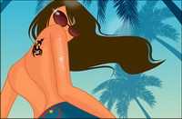 Summer sexy women vector material